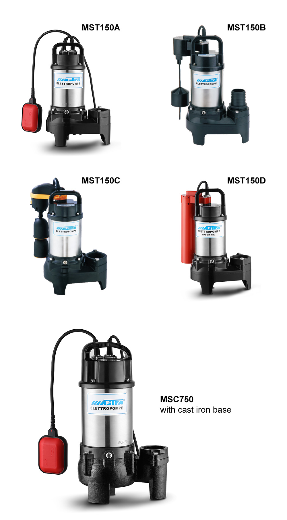 MST Submersible Sewage Pump power water pump centrifugal pump low flow